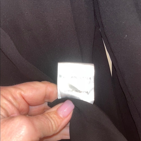 Leo Rossi Women's Black uneven hemmed mini dress with open long sleeve size L - Picture 10 of 11